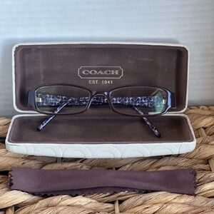 Coach Purple Patterned Eyeglasses with Case